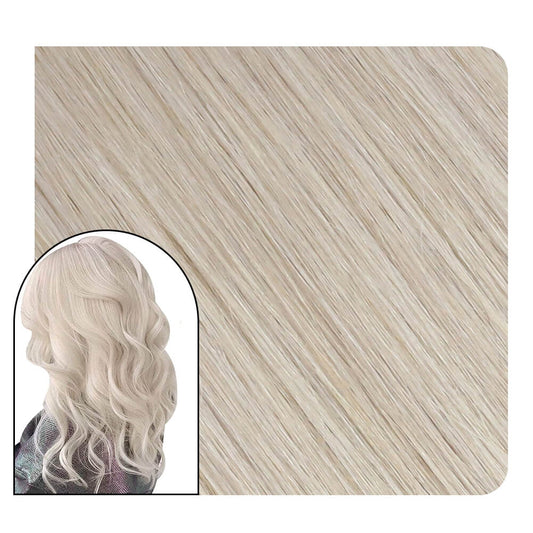 Tape in Extensions Real Hair Soft Color #60 Platinum Blonde Tape on Extensions