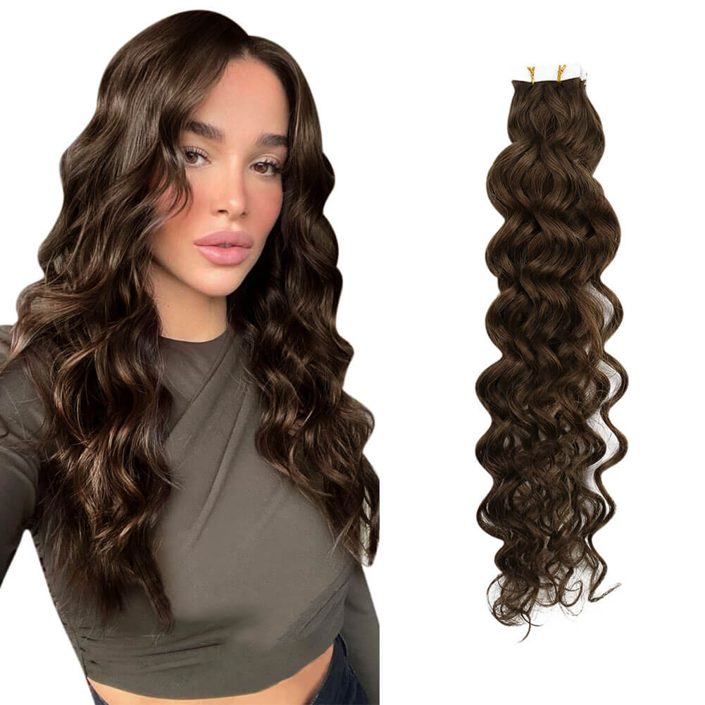 natural wave invisible injection tape in extensions #4