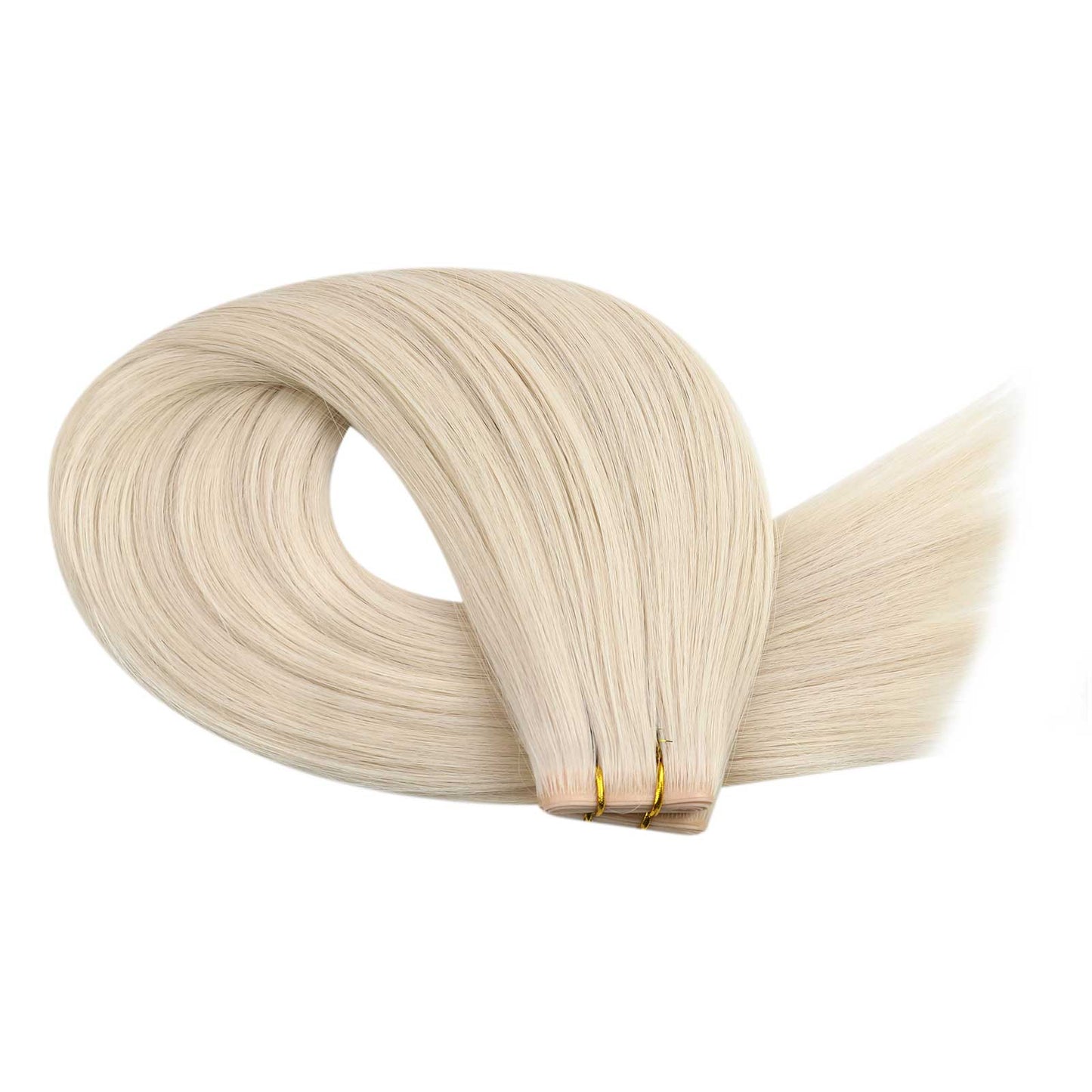 xo invisible weft white blonde hair extensions