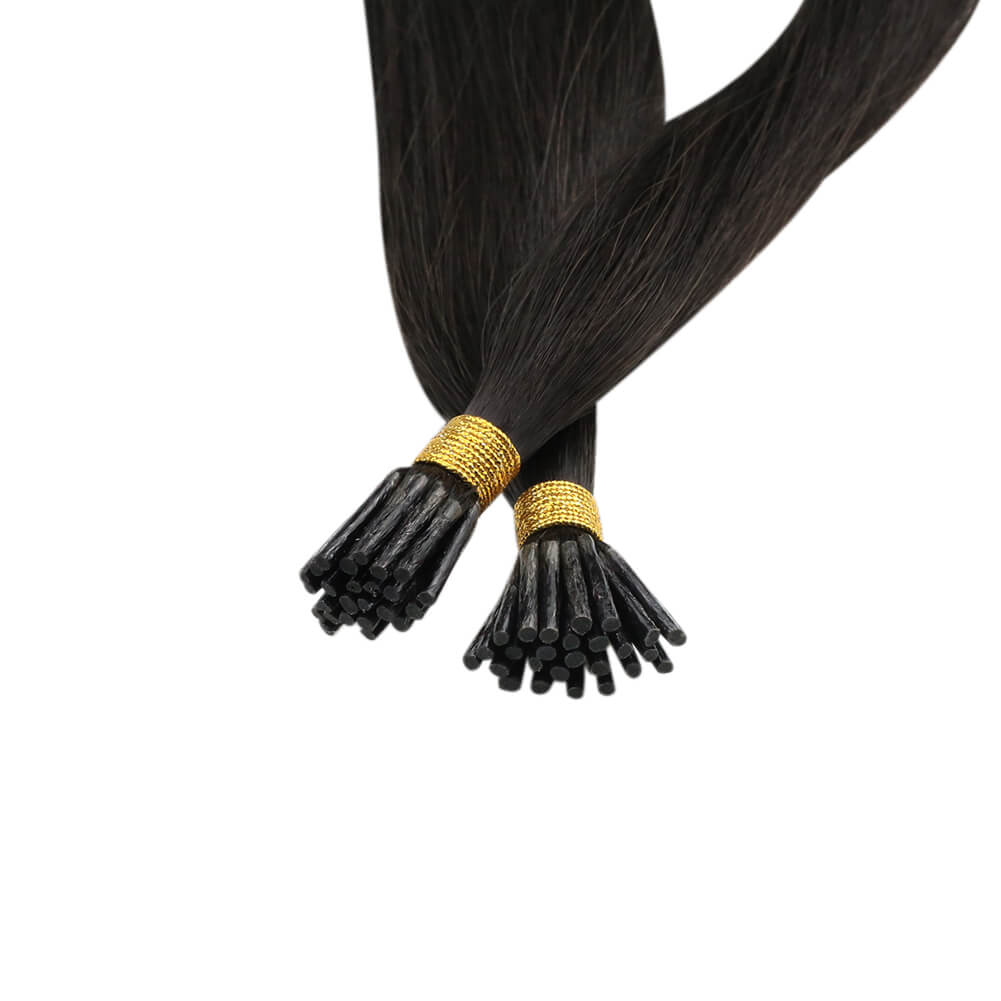 Hair 100% Human Hair I Tip Fusion Virgin Hair Extensions Off Black #1B