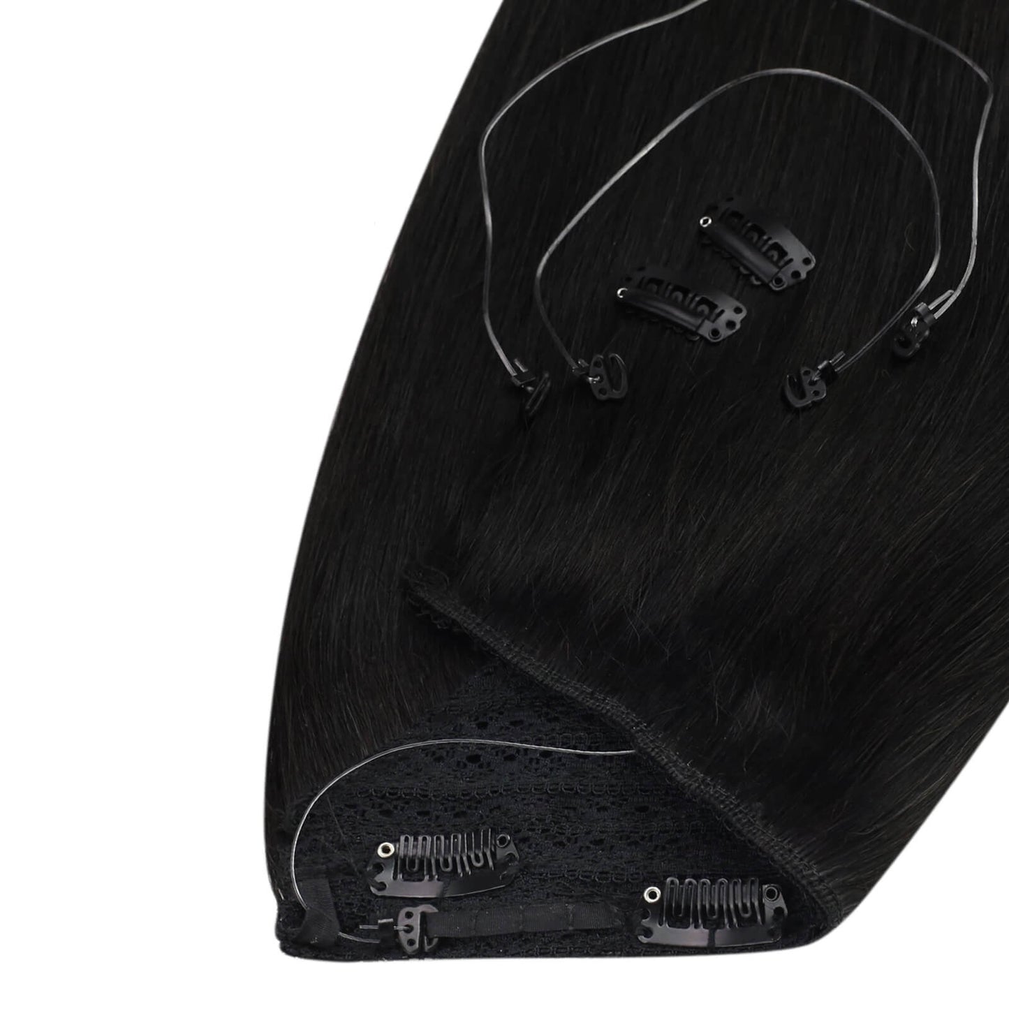 flip in human hair extensions black