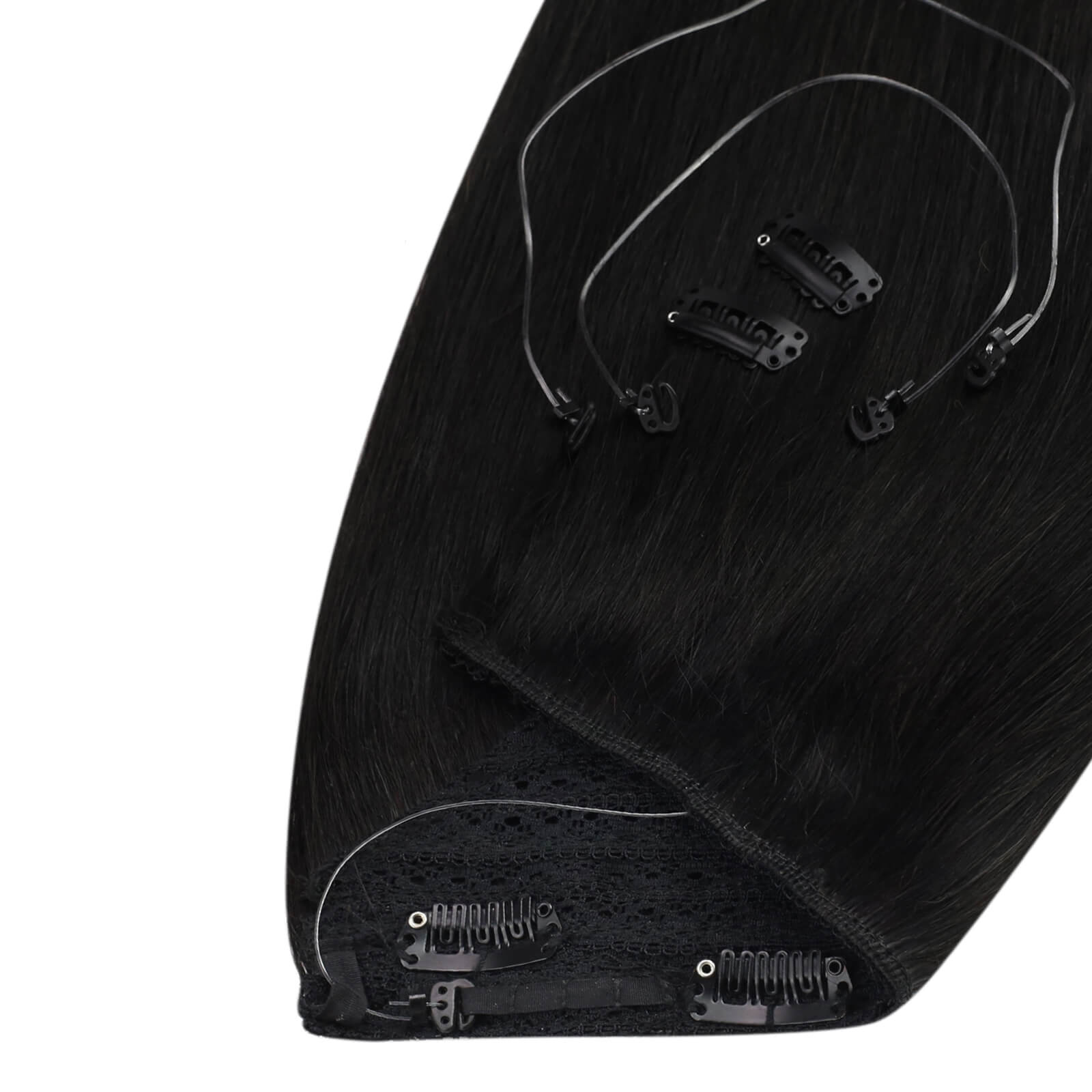 flip in human hair extensions black