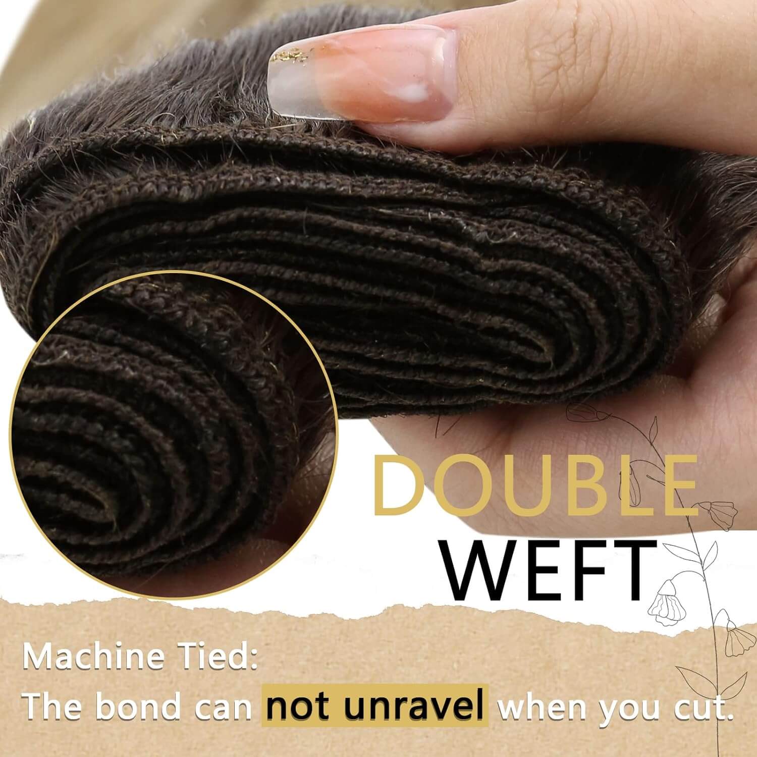 Brown Blonde Human Hair Weft