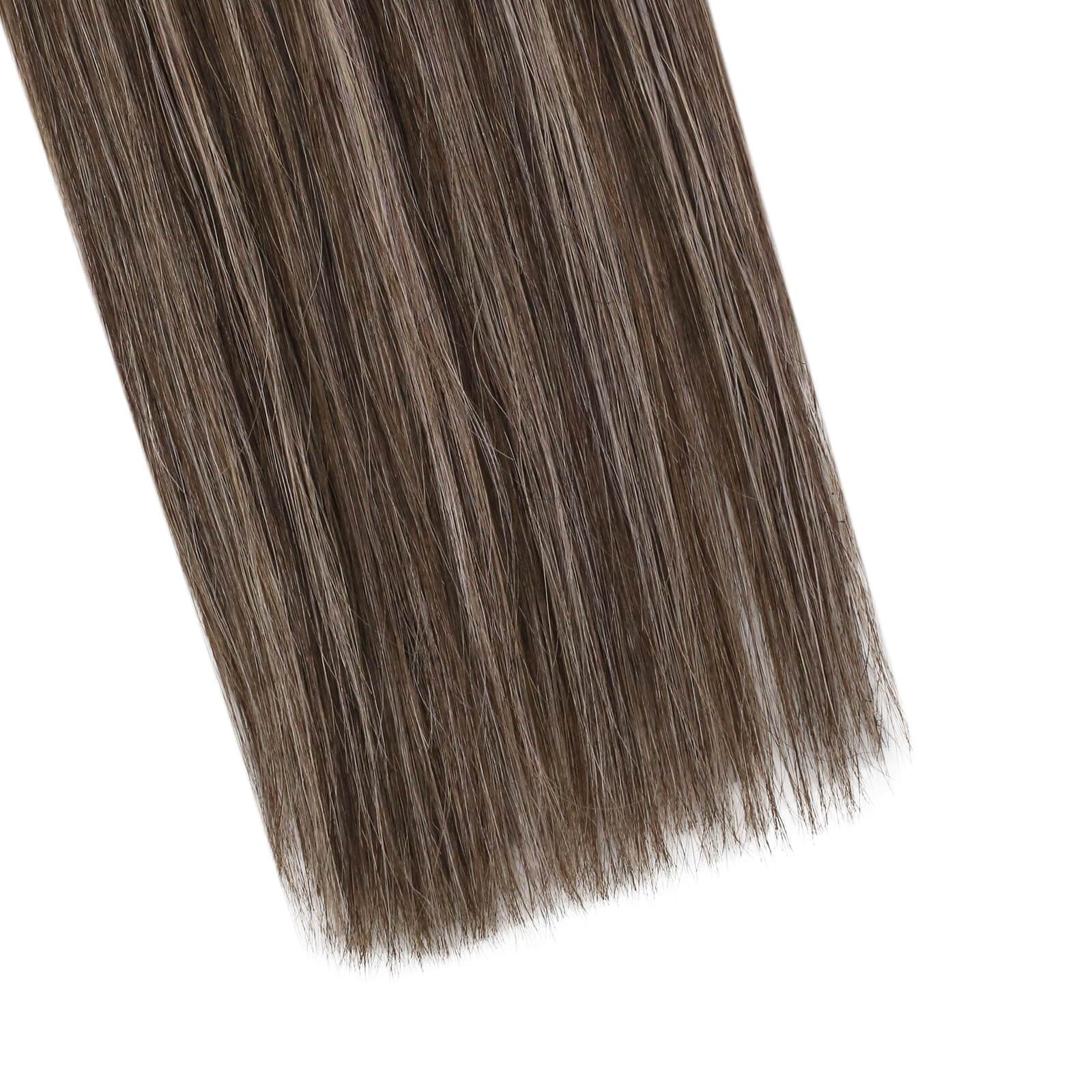 Balayage #4 Dark Brown Mixed with #18 Blonde Thick Hair Extensions Clip in for Women