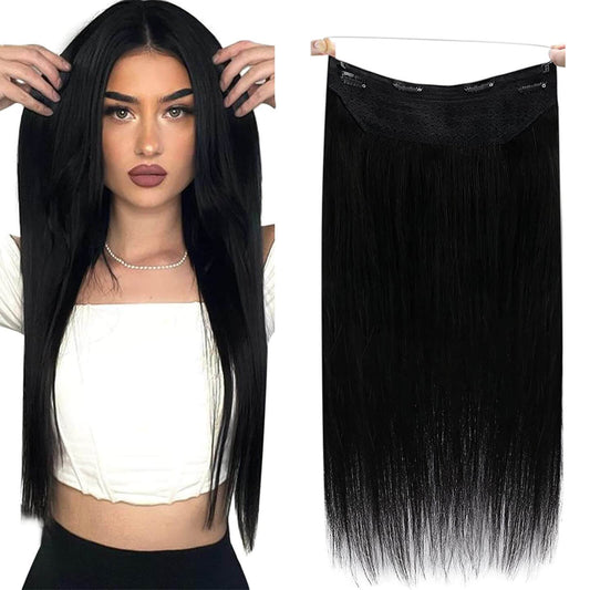 Flip in Human Hair Extensions Off Black 1b