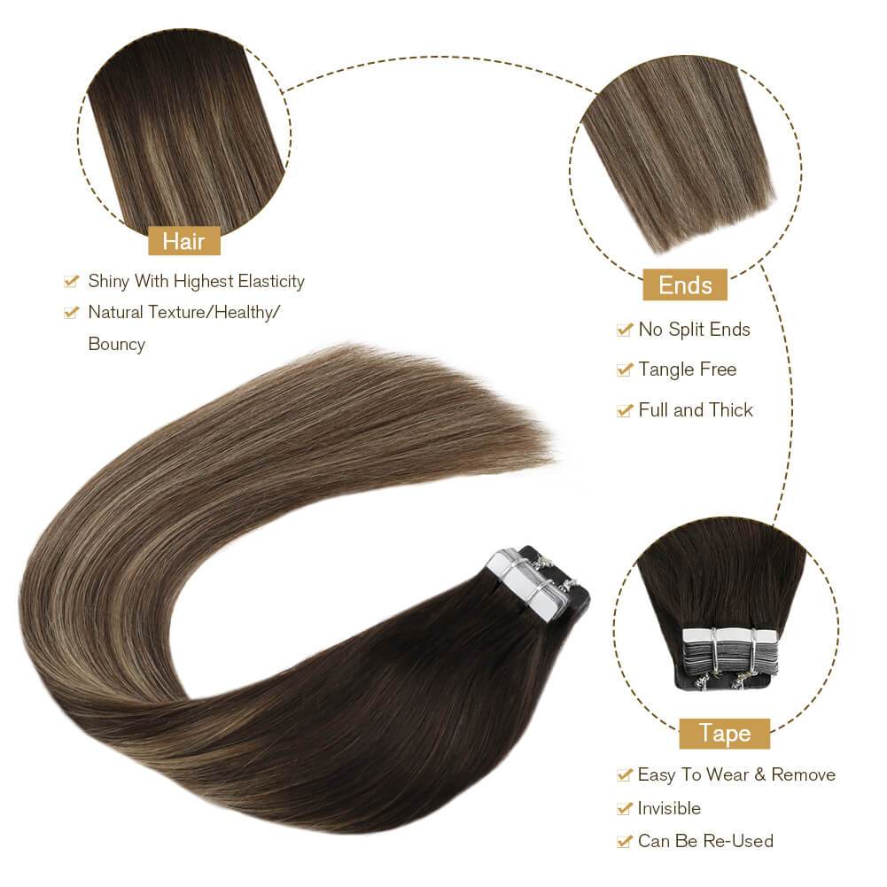thick end virgin tape in hair extensions real hair