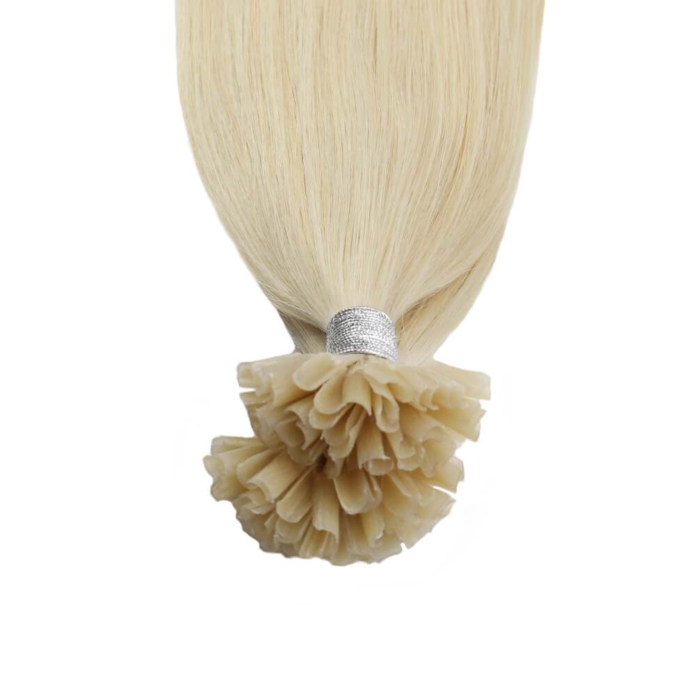 Prebonded Human Hair 50g #60 Platinum Blonde Stick Tip Hair Extensions