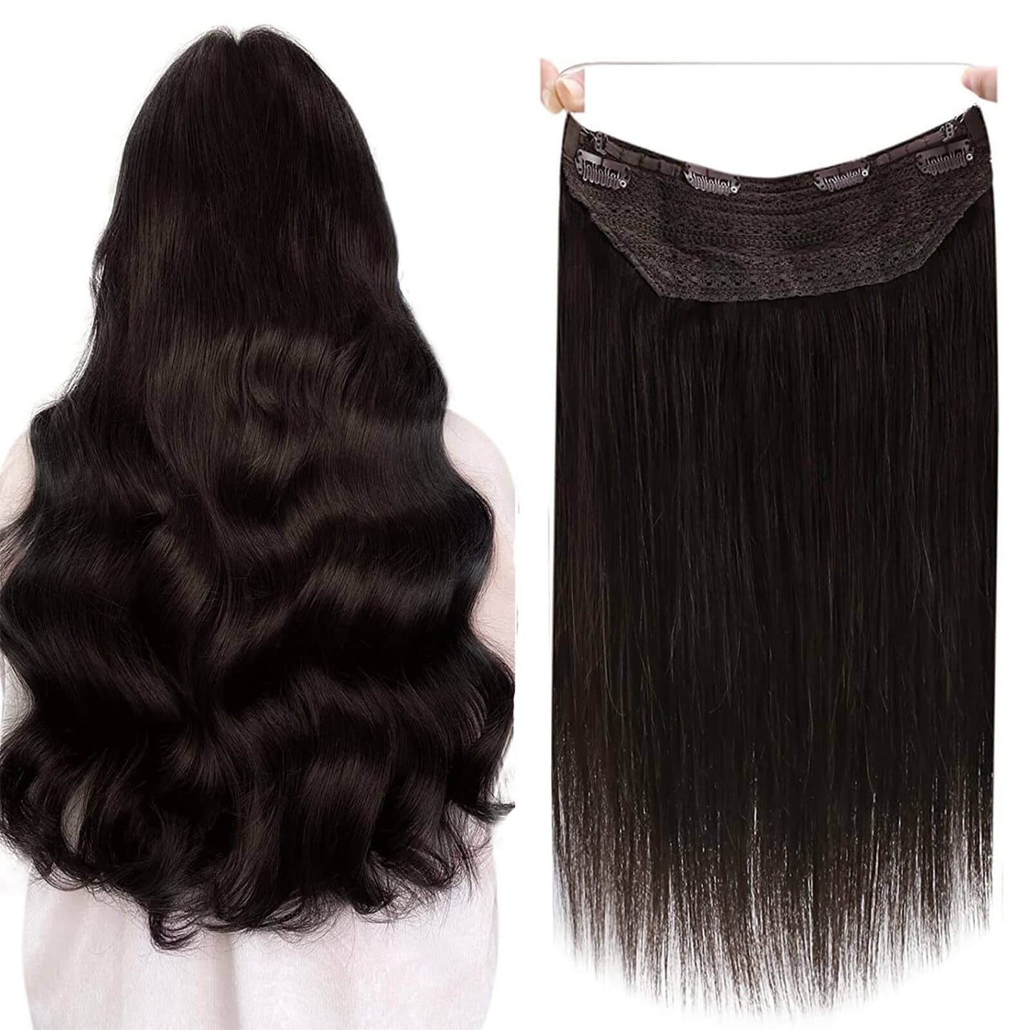 halo hair extension darkest brown