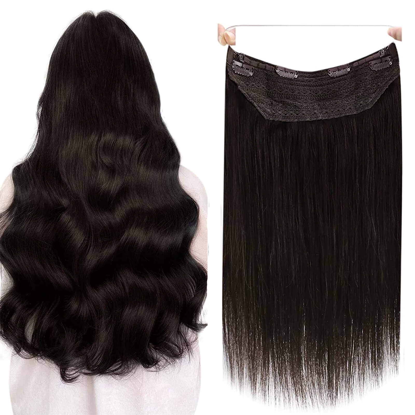 halo hair extension darkest brown