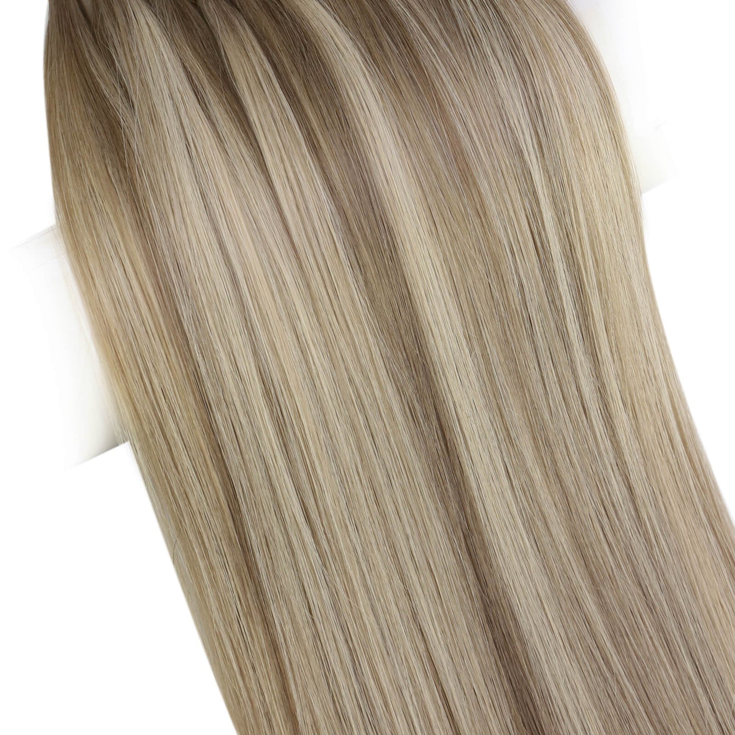 hand tied weft balayage brown with blonde full head weft hair extensions