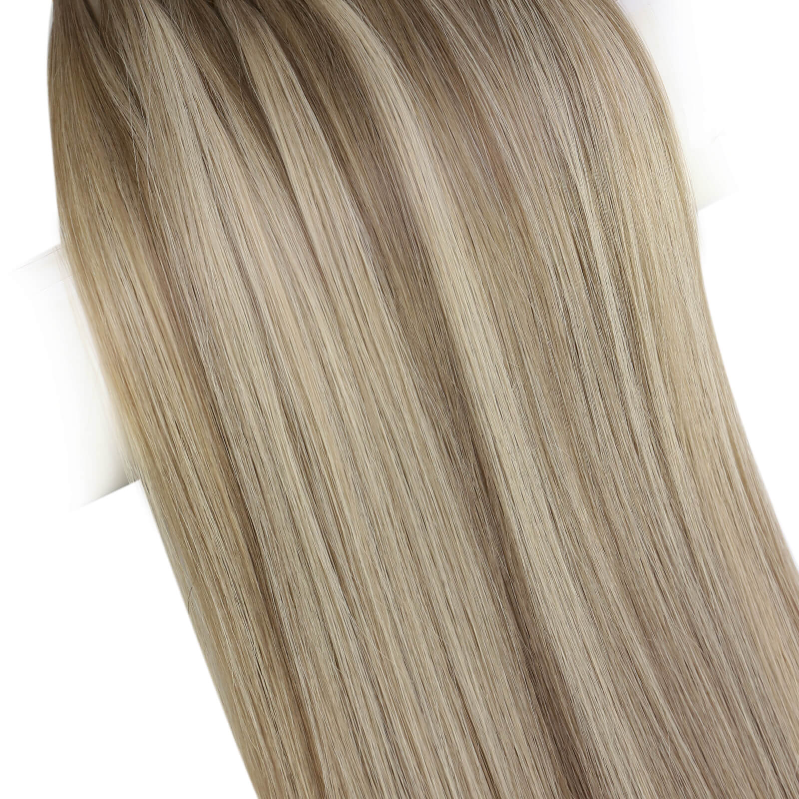 hand tied weft balayage brown with blonde full head weft hair extensions