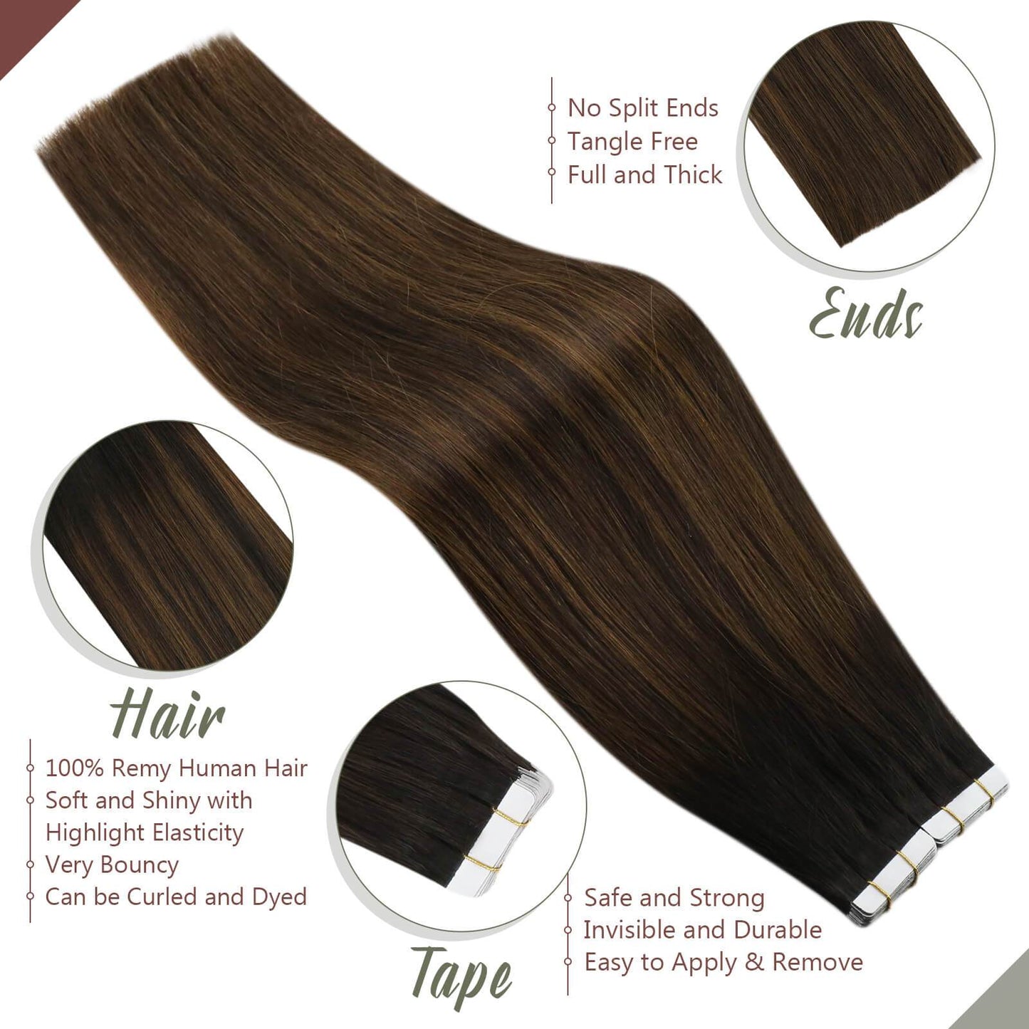Color Brown #2 to Brown #6 Mixed Brown #2 best selling hair extensions