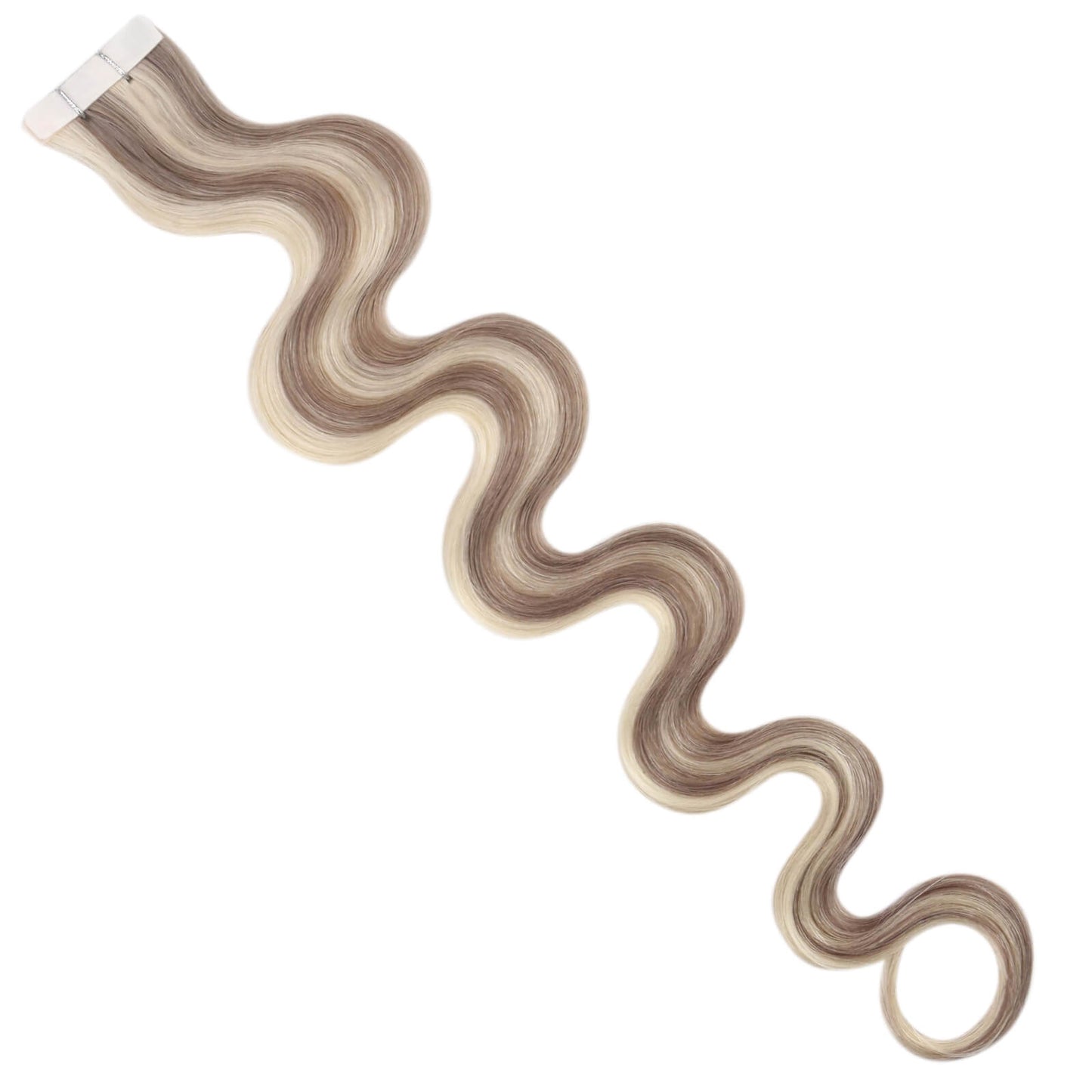 Highlighted Blonde Beach Wave Tape in Hair Extensions