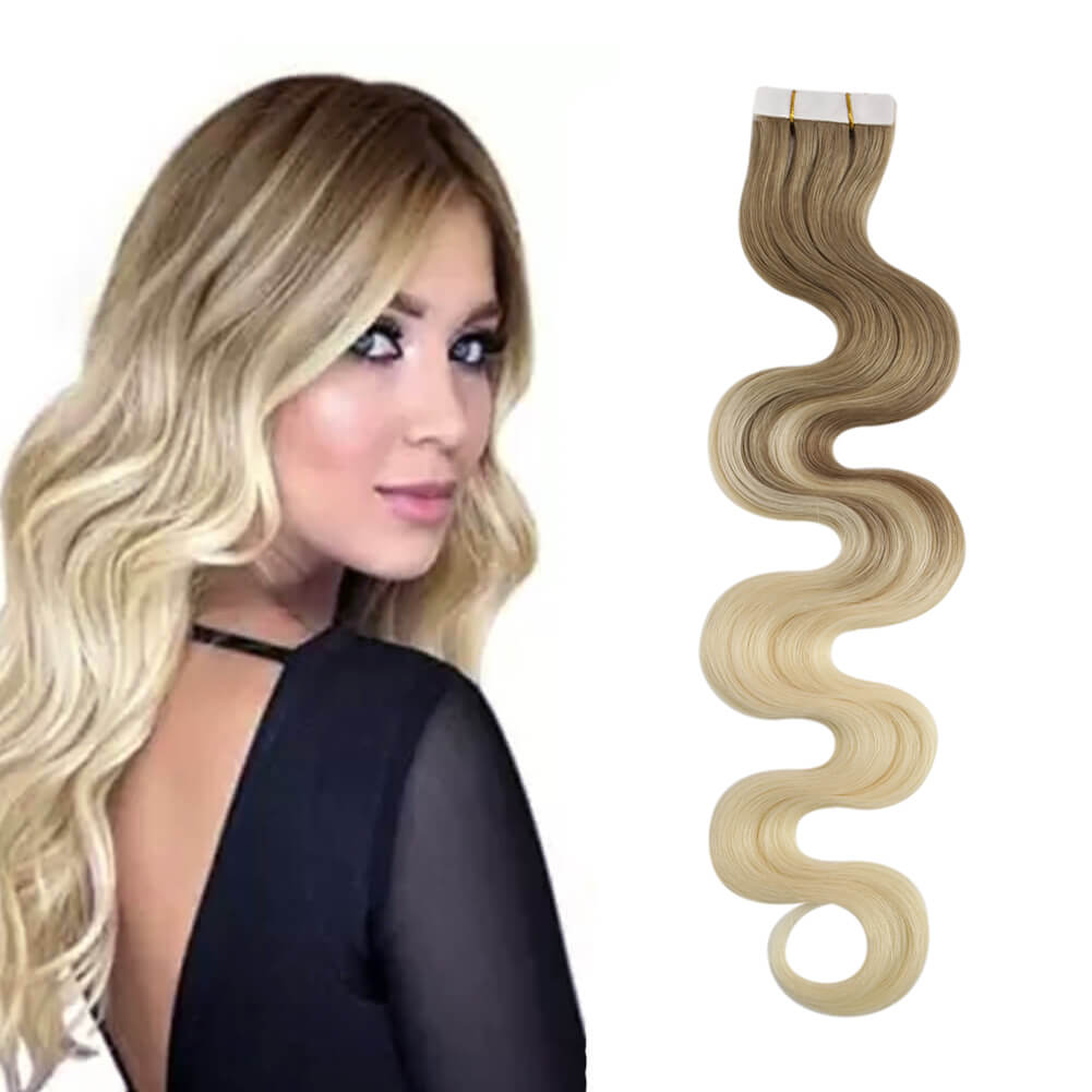 Injection Tape in Hair Extensions Virgin Human Hair Body Wave salon professional hair extensions
