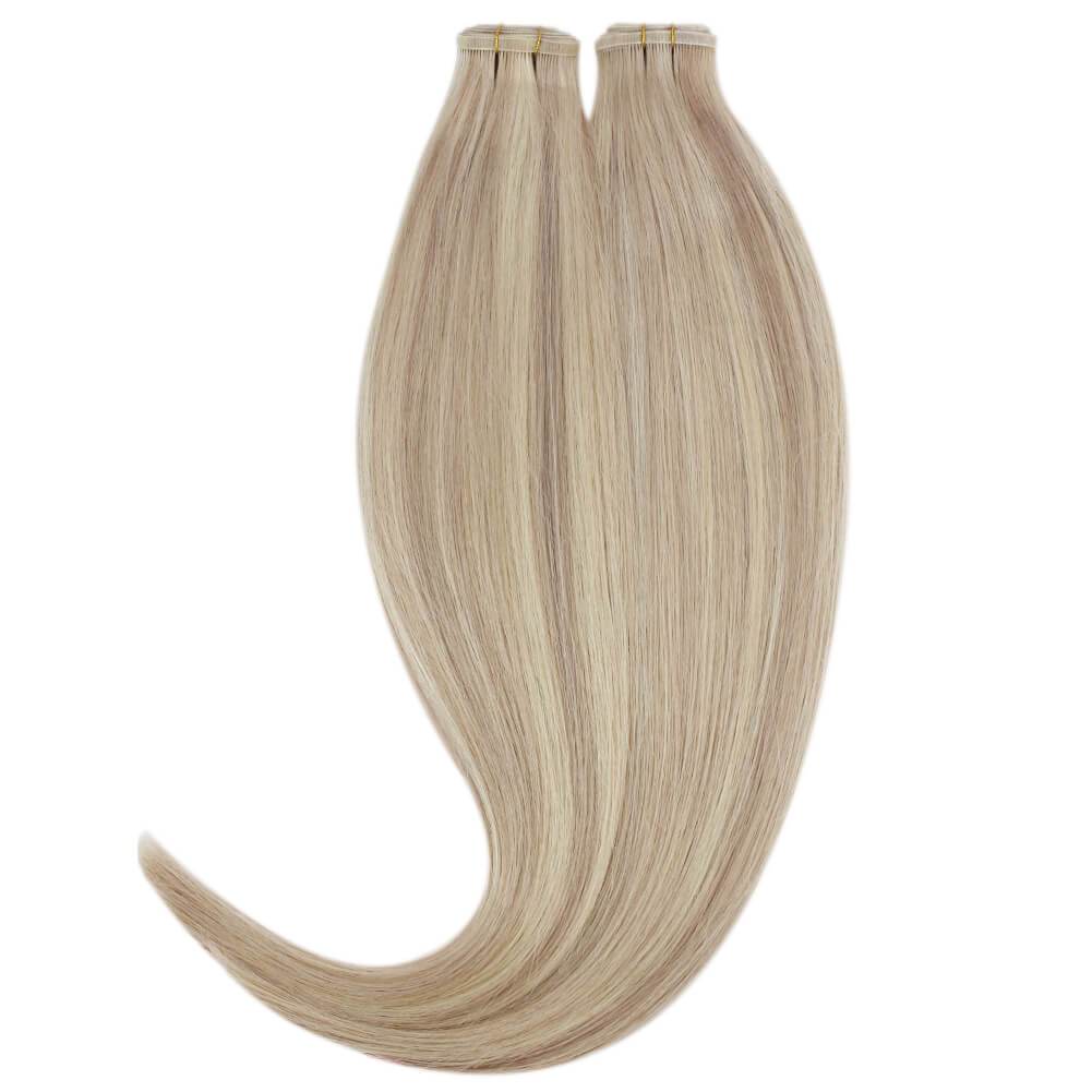 bulk human hair bundles silk flat weft