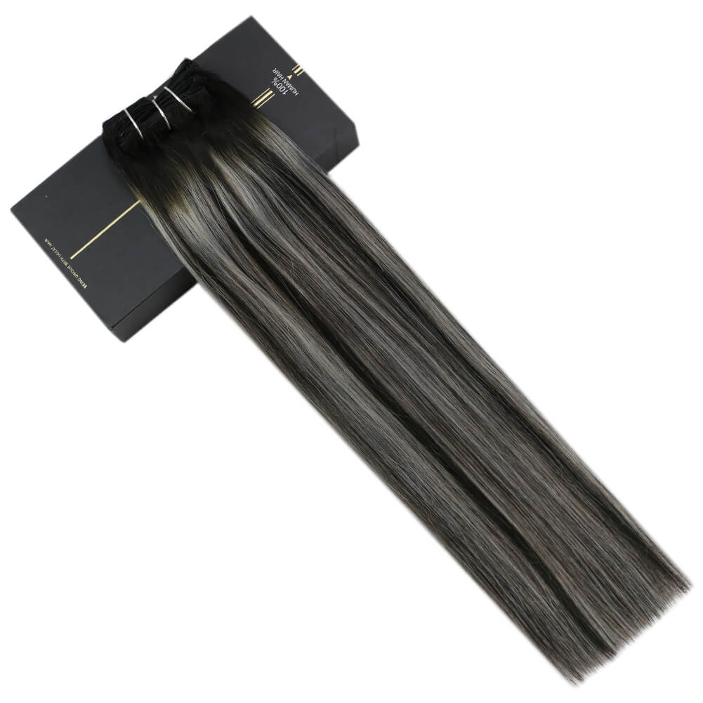 hair clip in human hair extensions