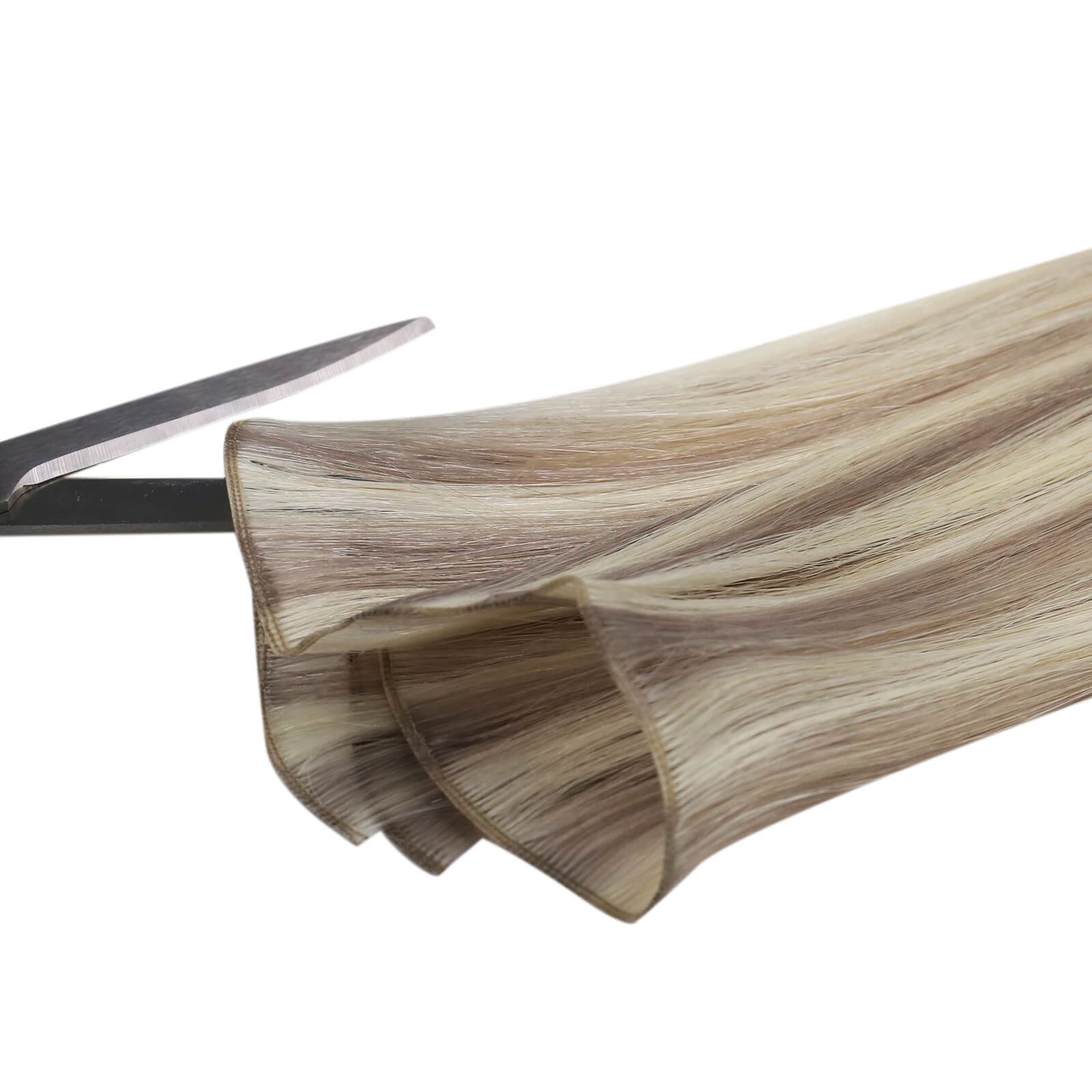 professional sew in hair extensions highlight blonde color