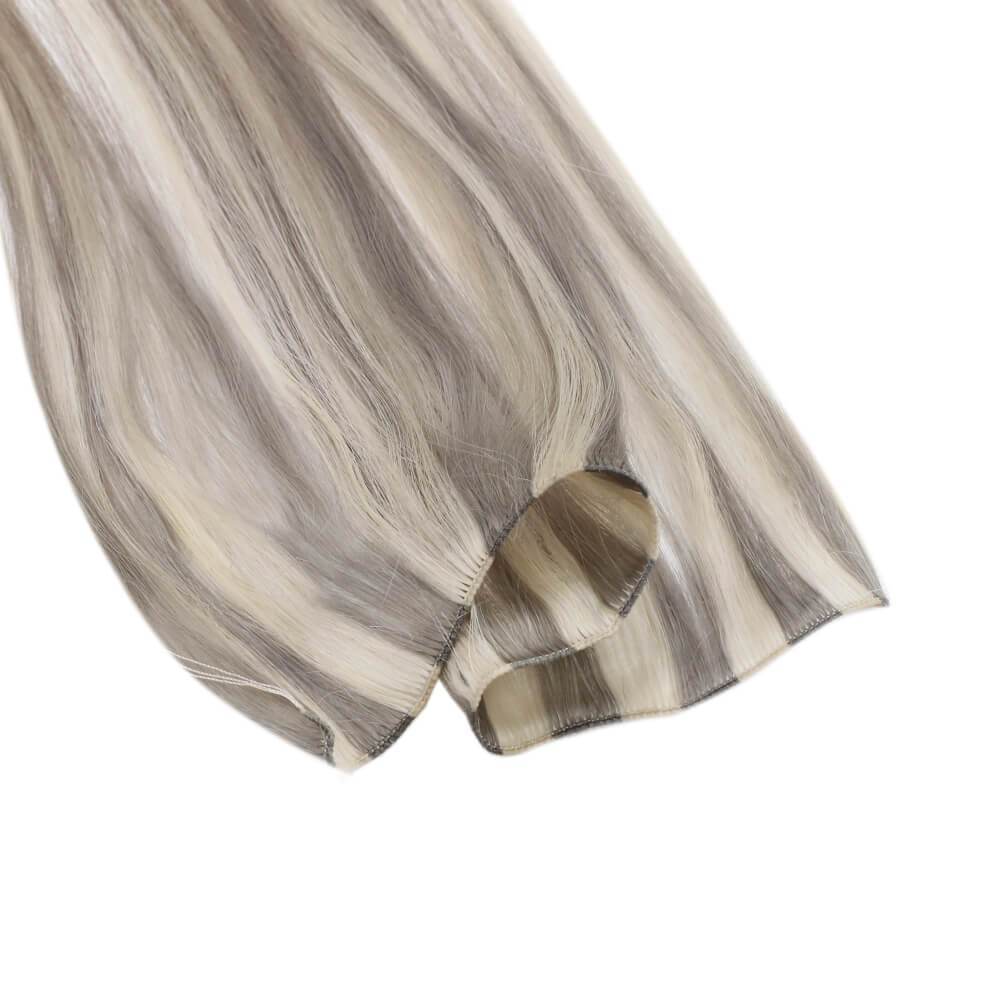 hand tied weft natural virgin human hair weft
