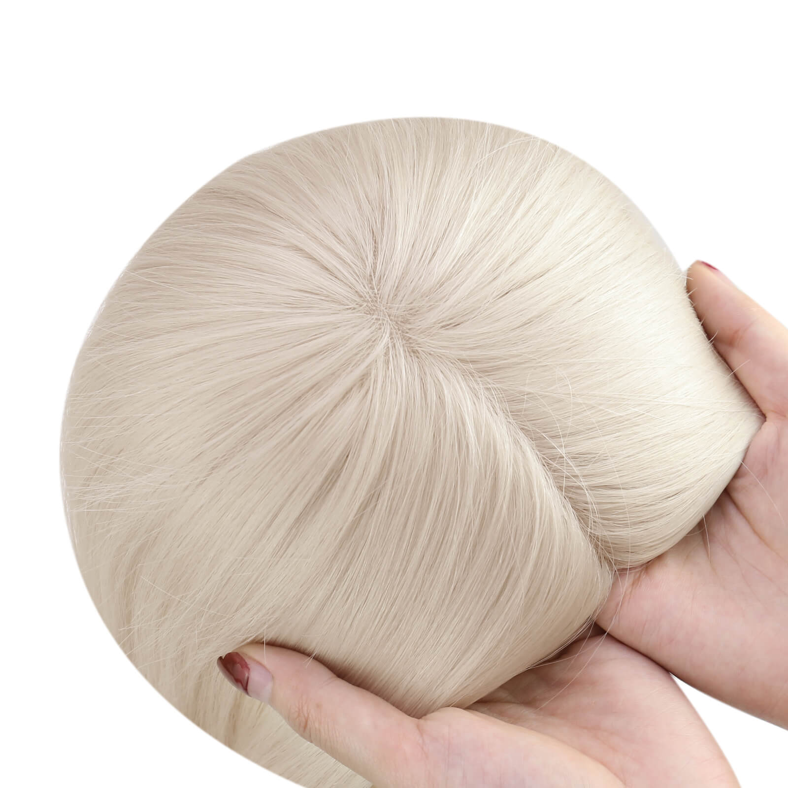 Virgin Hair Topper Platinum Blonde For Women