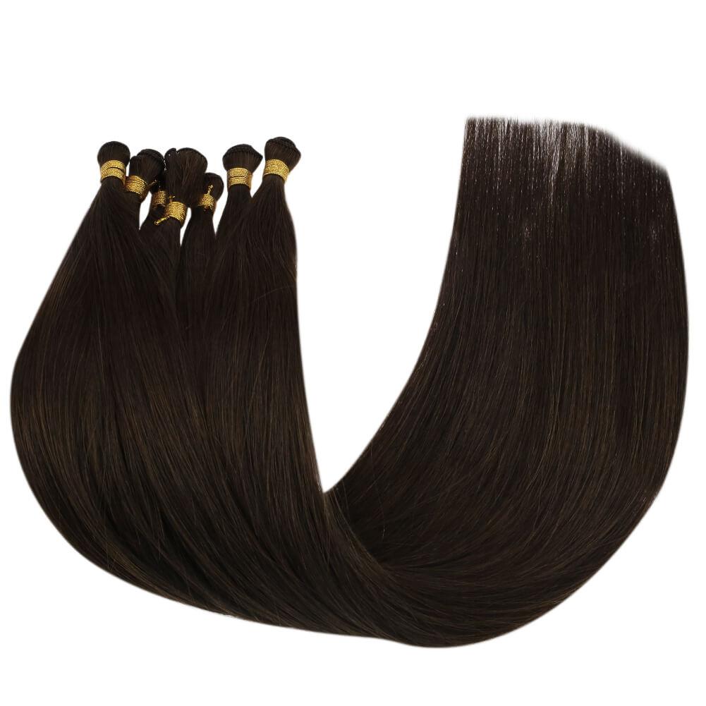 brown hand tied weft invisible weft extensions
