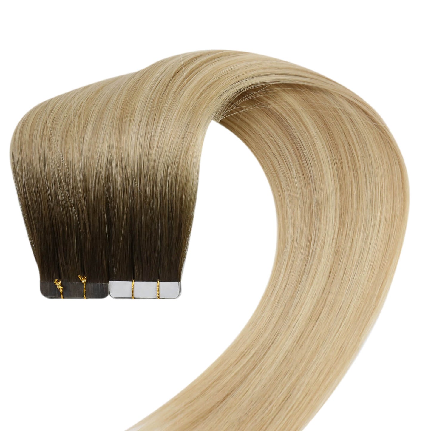 virgin tape in hair extensions balayage color