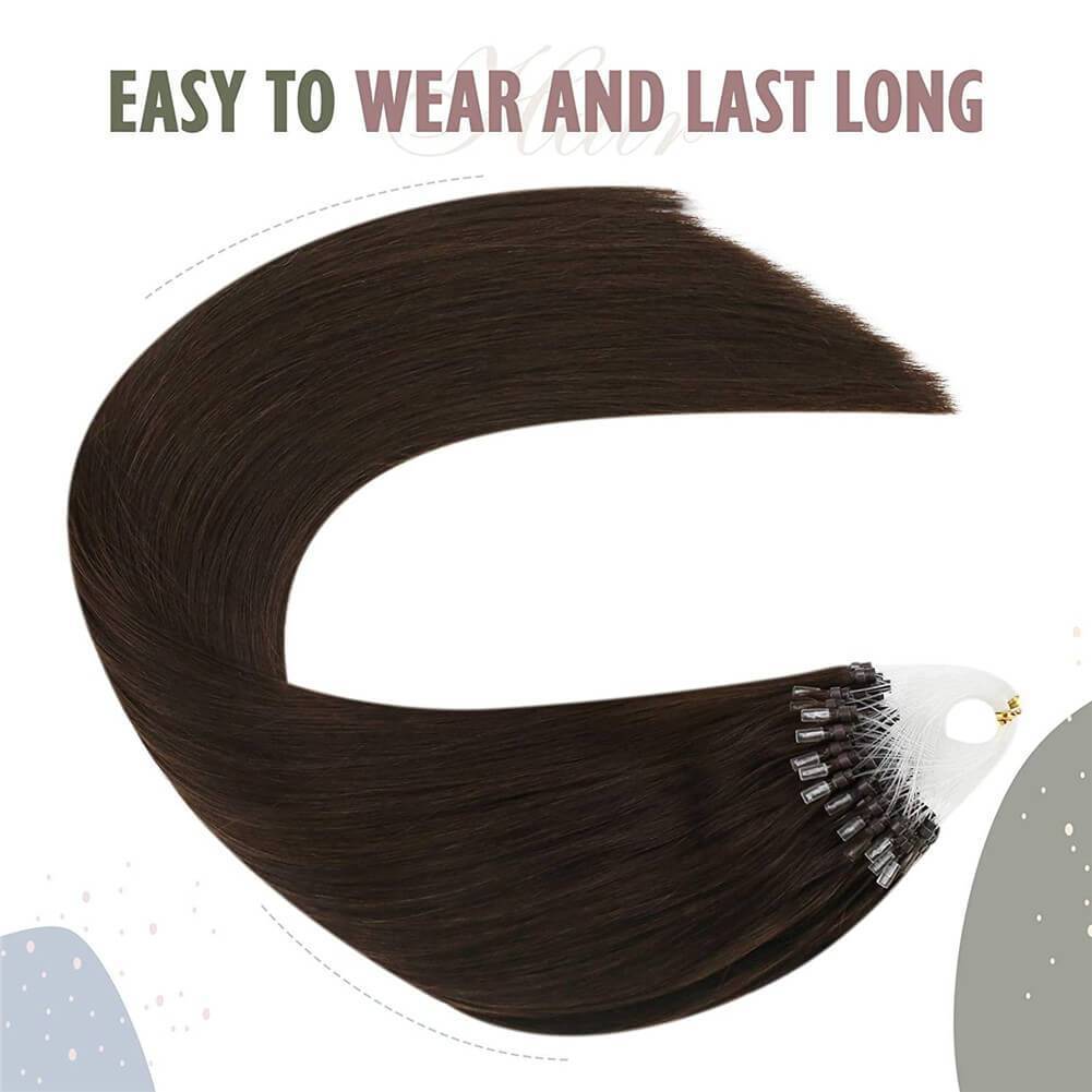Micro Loop Bead Hair Extensions Pure Brown Color Remy human hair wholesale suppliers