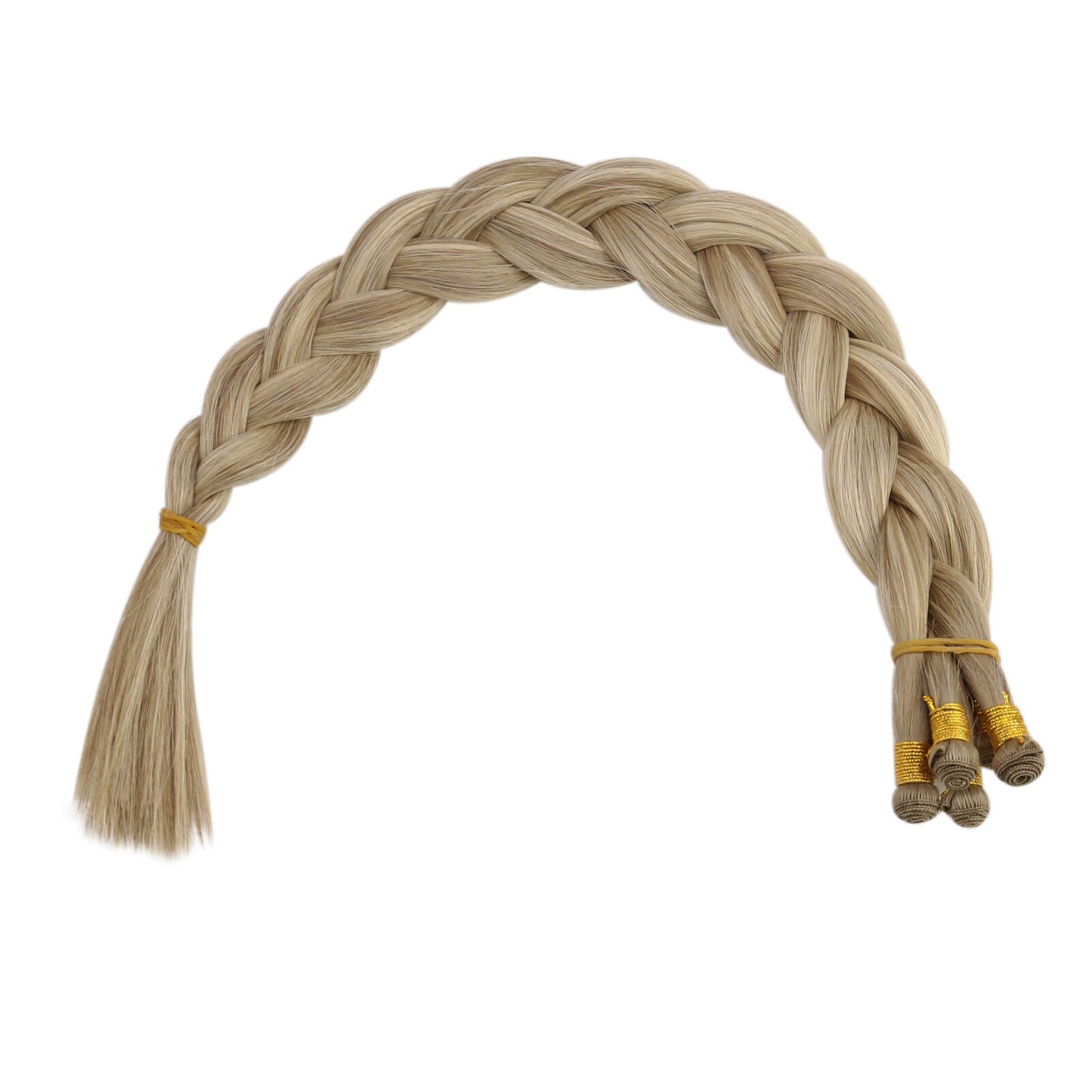 Hand-tied Human Hair Weft Balayage Light Brown With Blonde