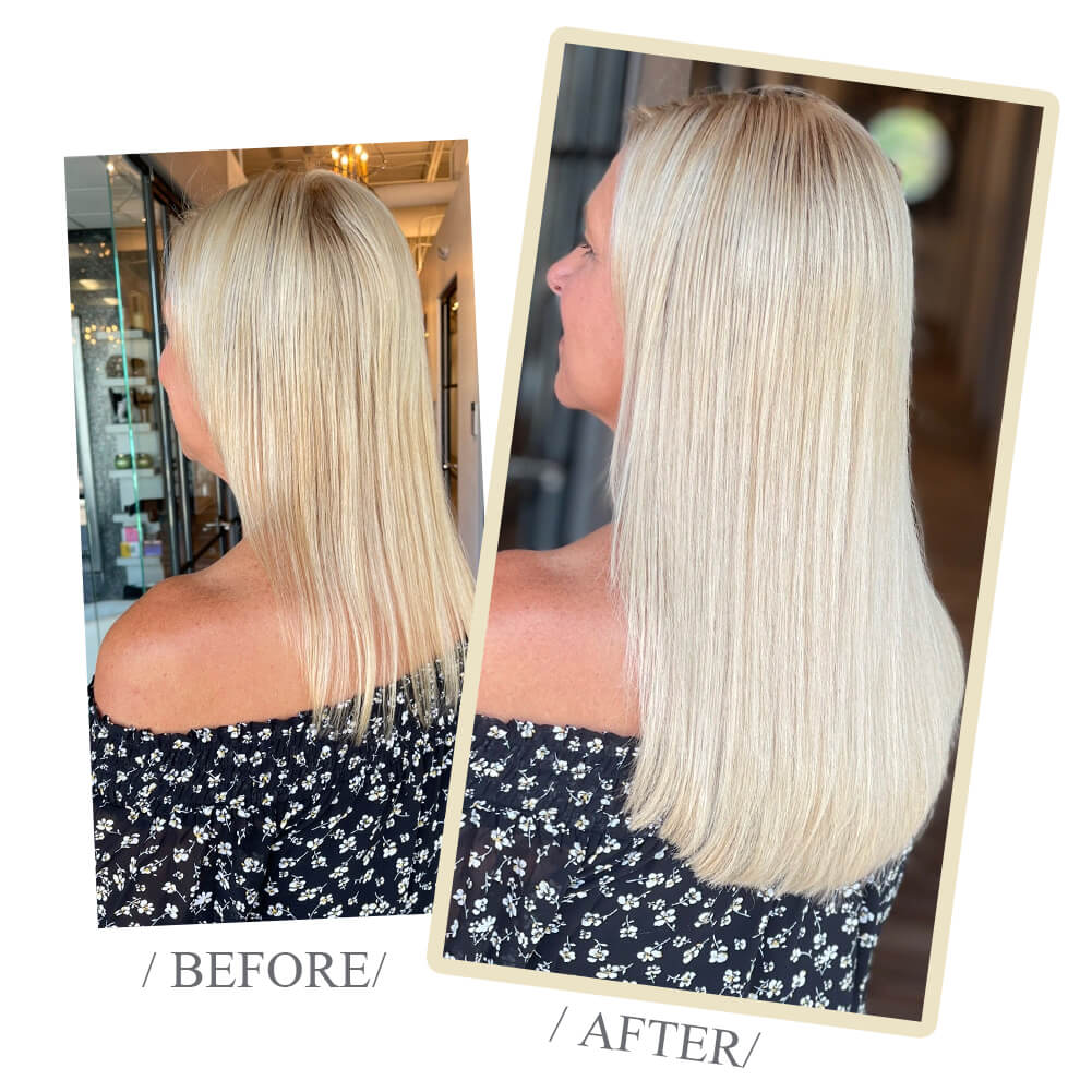 tape in hair extensions before and after