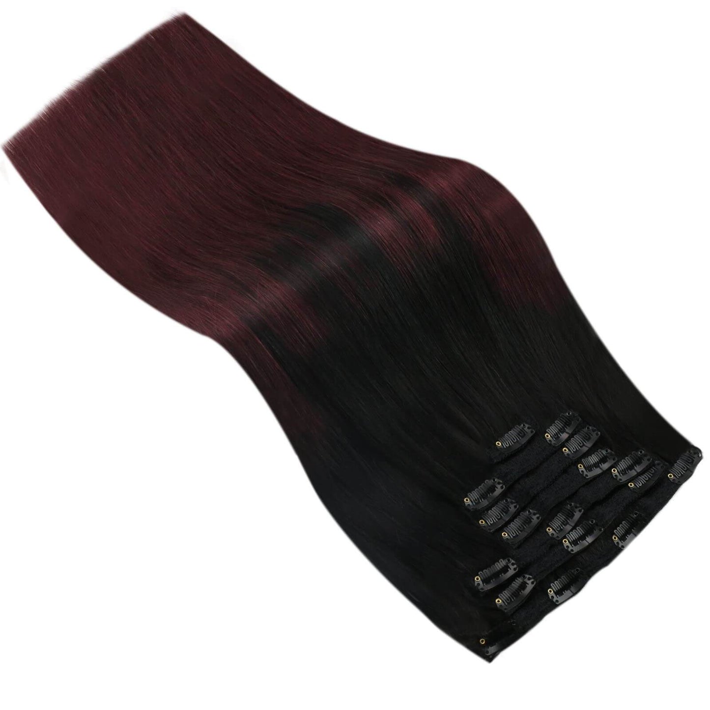 Balayage Hair Extensions Off Black to Red Wine #99J Human Hair Extensions