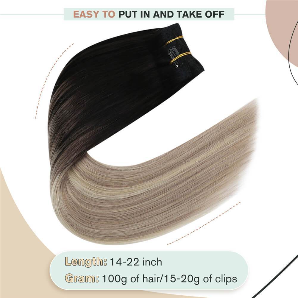 clip in human hair extensions double weft