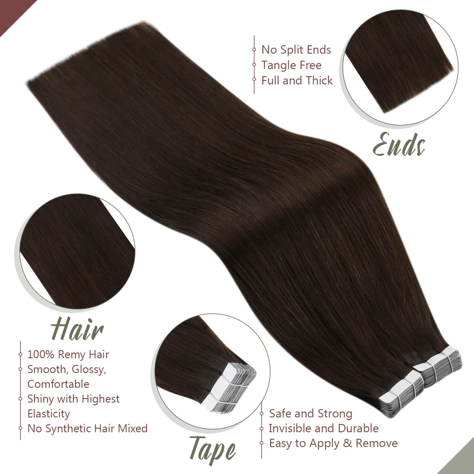 Tape on Hair Extensions Real Human Hair 100% Human Hair