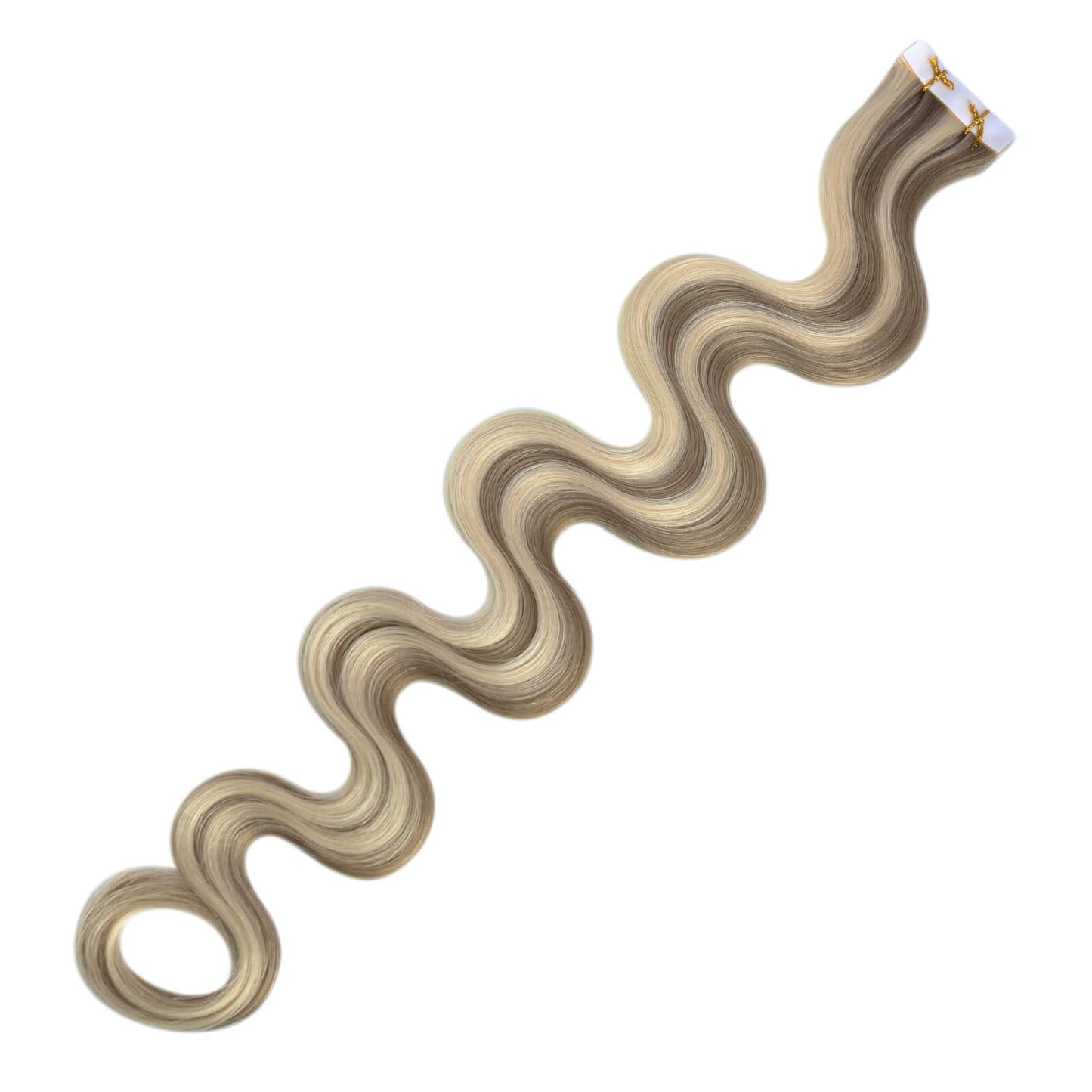 wavy tape in hair extensions brown with blonde professional hair extensions