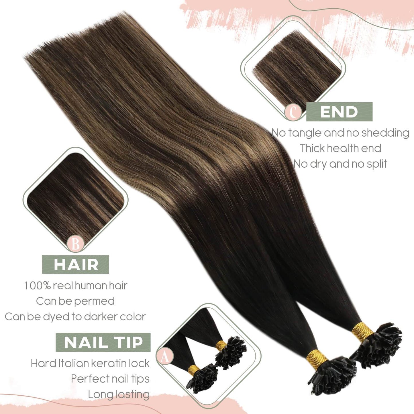 Balayage Off Black Ombre to Brown and Caramel Blonde