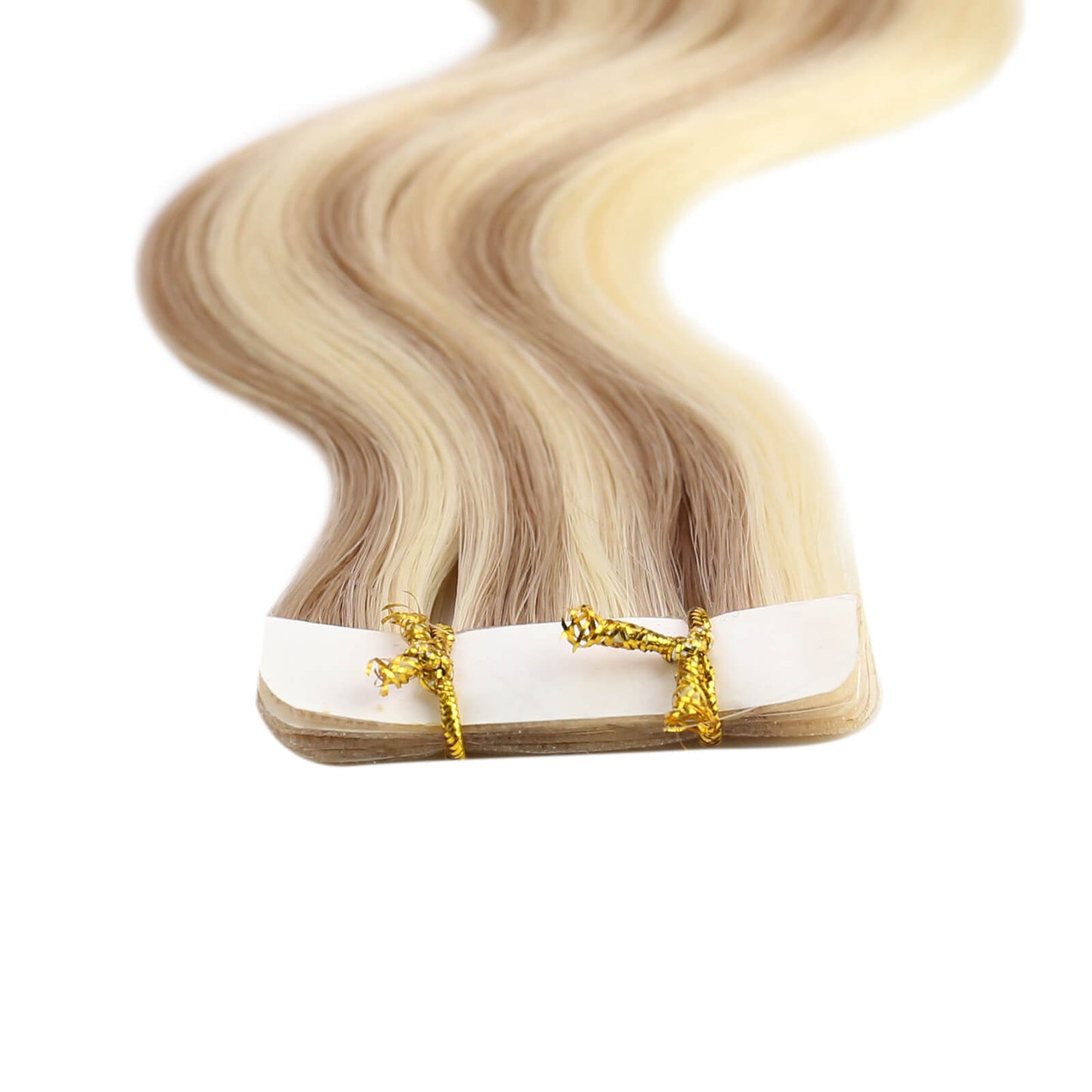 balayage blonde tape in extensions