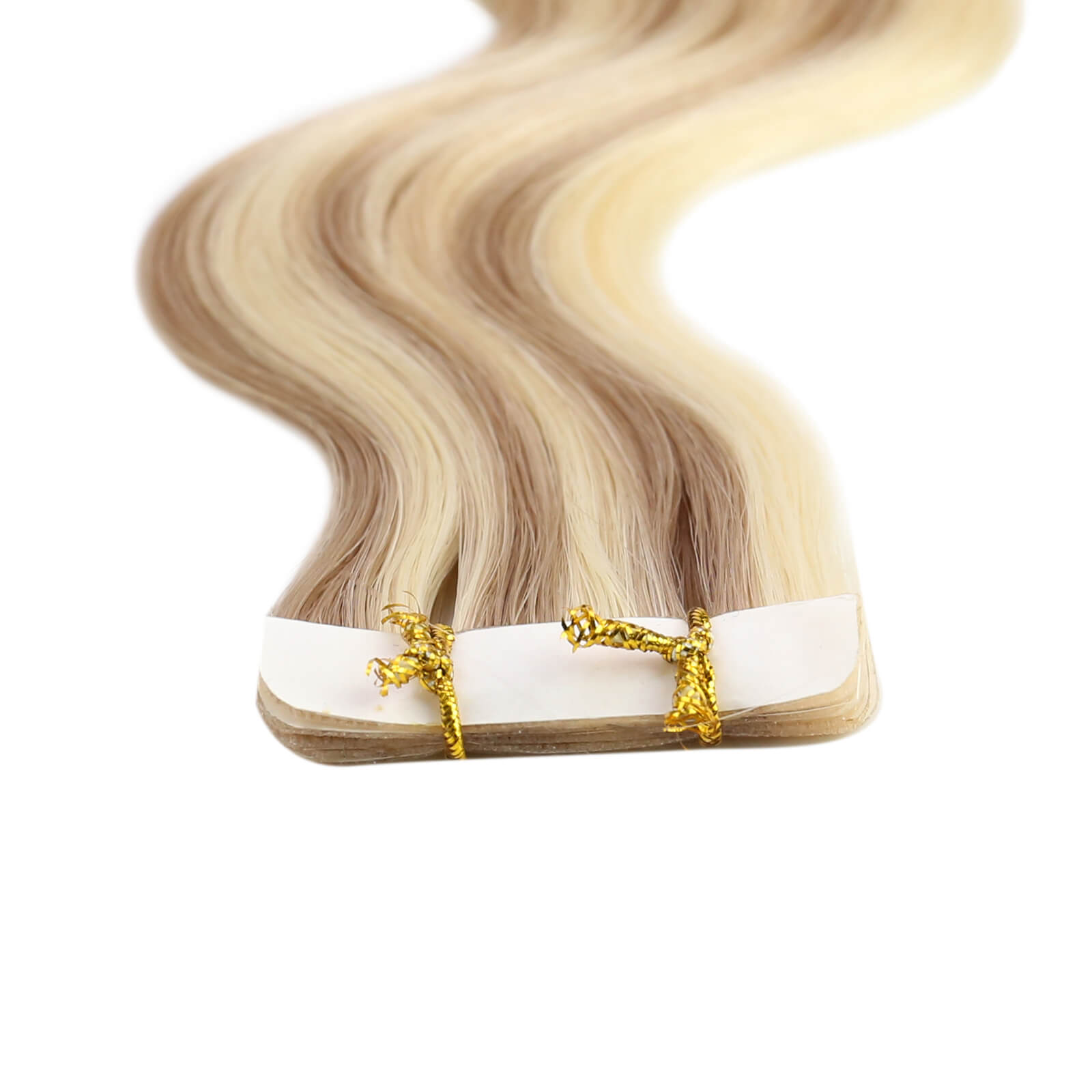 balayage blonde tape in extensions