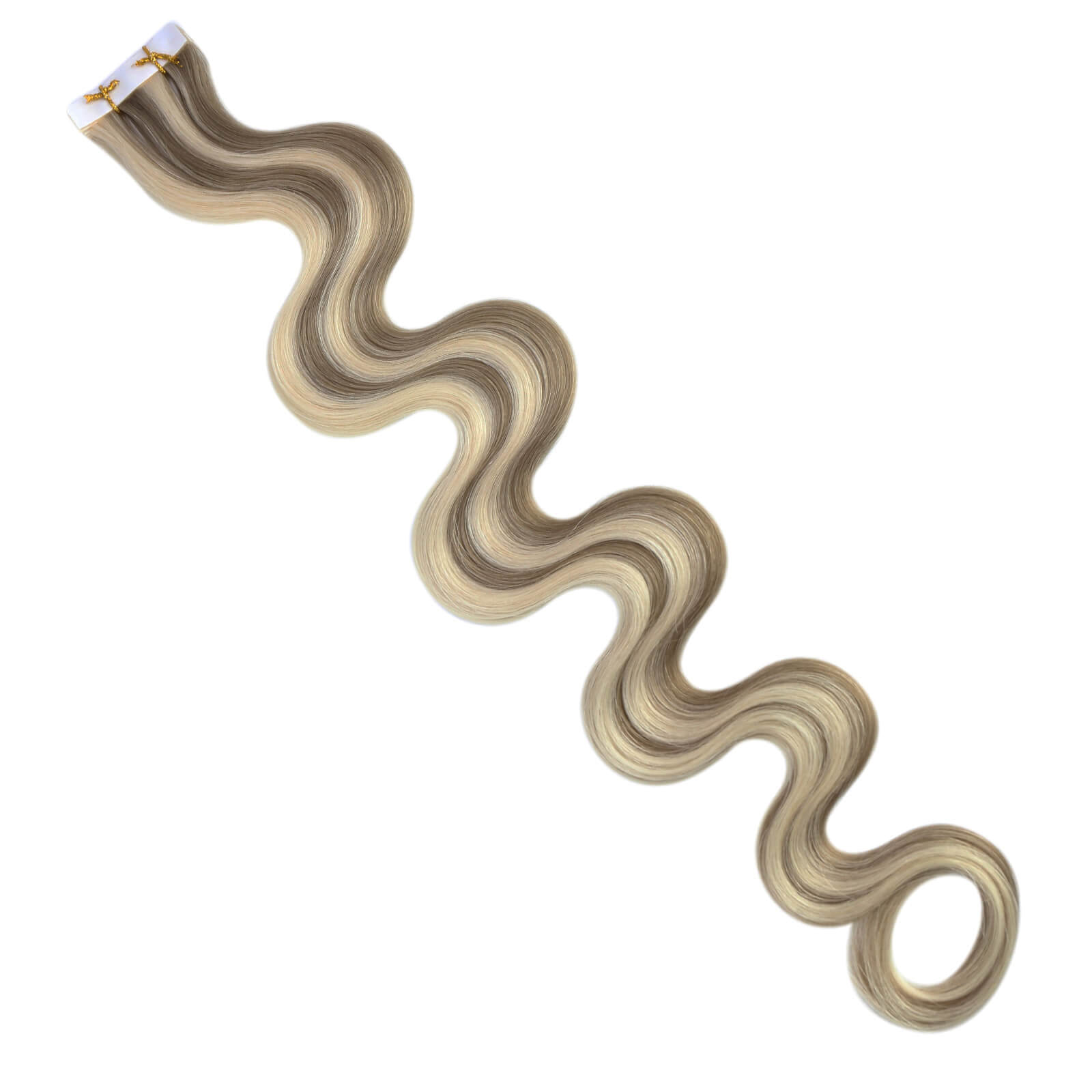 beach wavy tape in hair extensions highlight