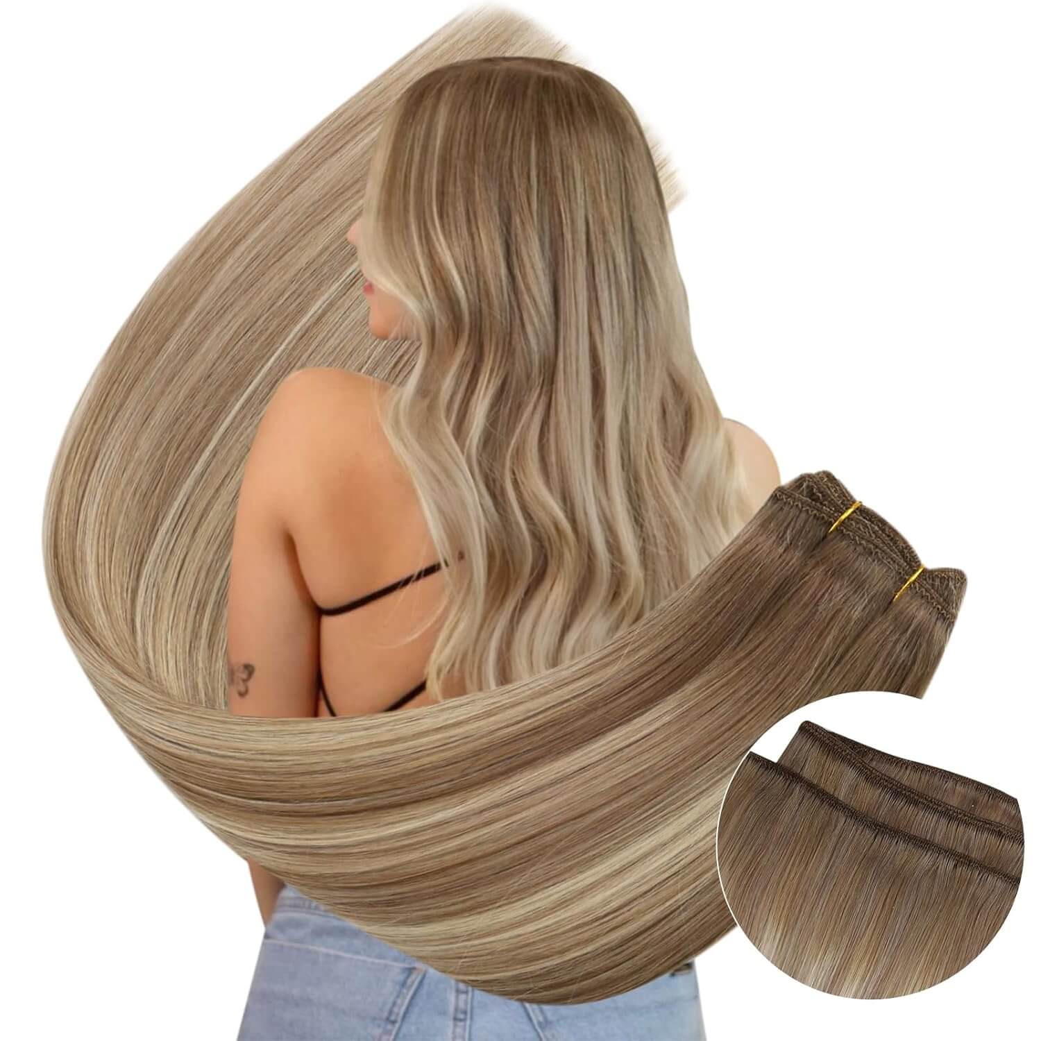 sew in hjair extensions double weft human hair