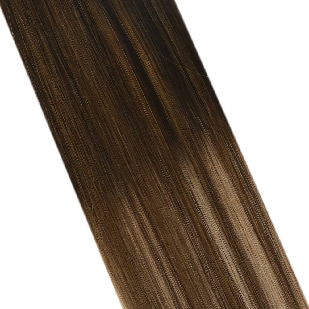 Keratin I Tip Hair Extensions Human Hair Balayage Brown with Blonde #2/6/12