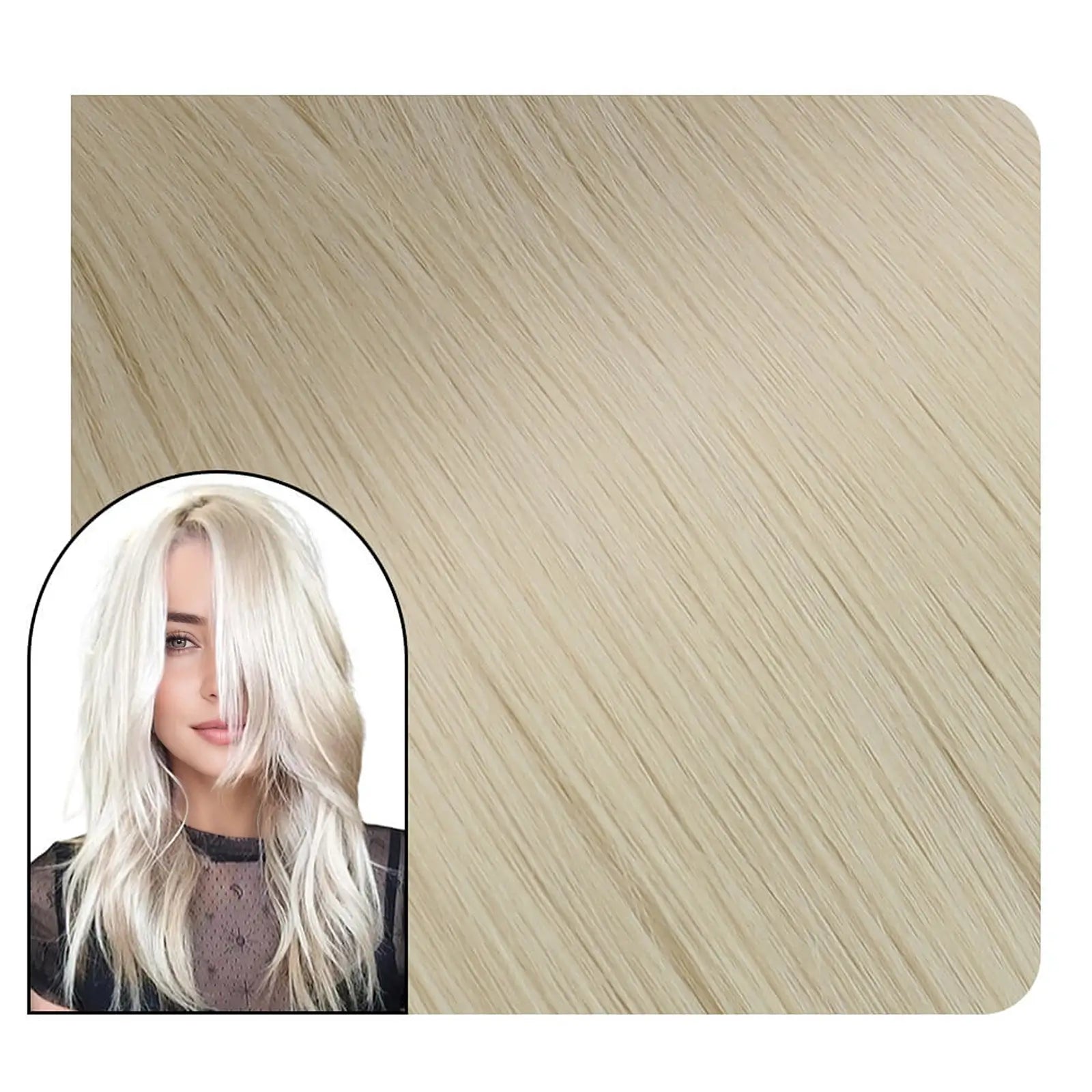Full Cuticle Virgin Hand-tied Real Human Hair Weft Platinum Blonde #60A