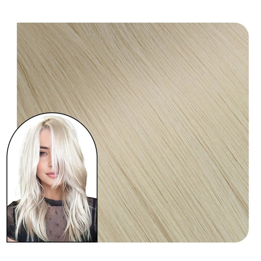 Full Cuticle Virgin Hand-tied Real Human Hair Weft Platinum Blonde #60A