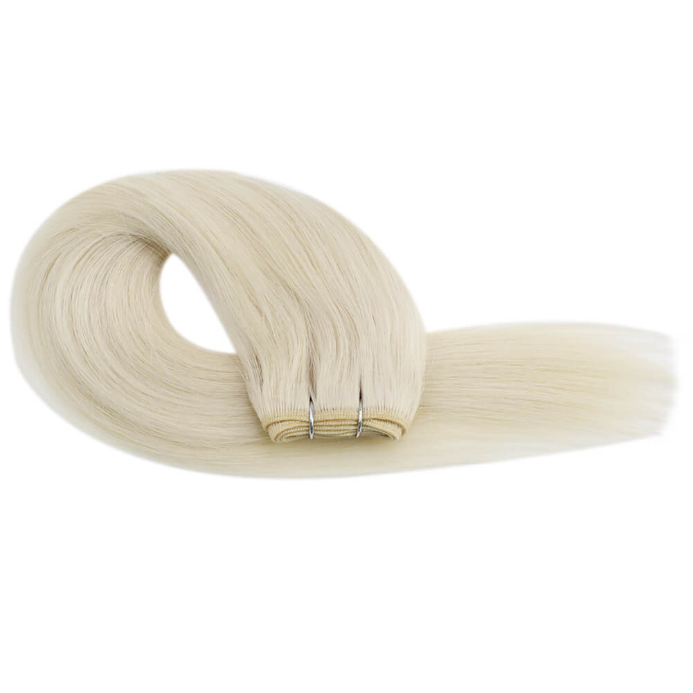 human weft hair extensions blonde color