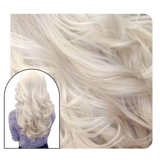 blonde injection tape in hair blonde color