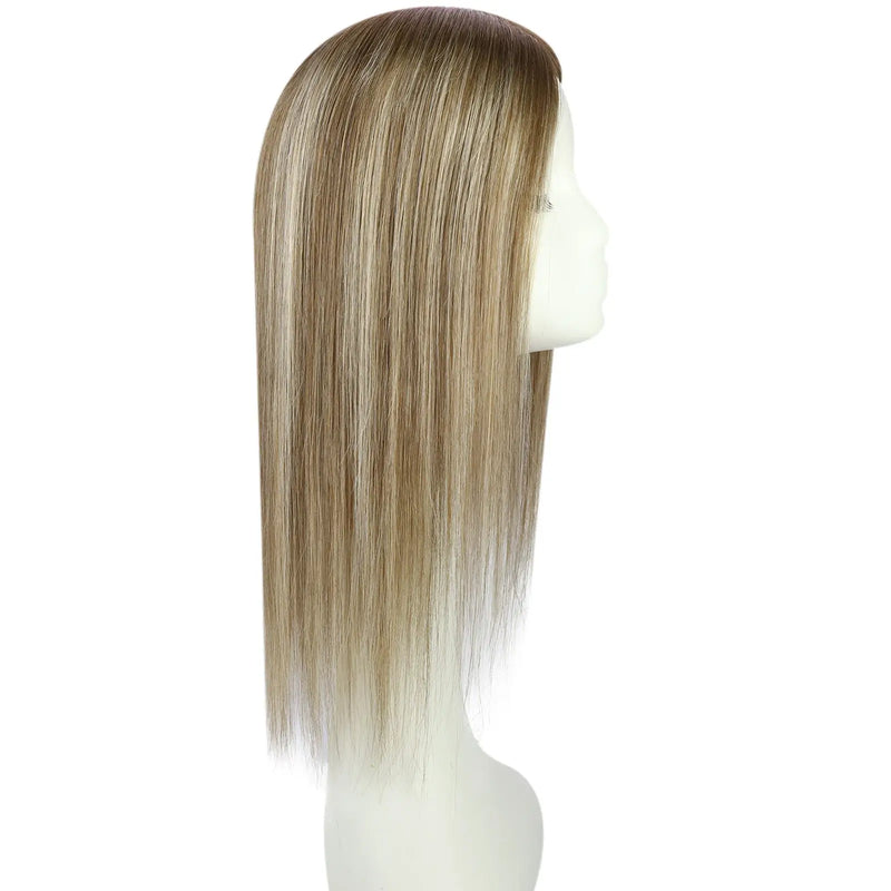 Mono Base Virgin Hair Topper Brown To Blonde