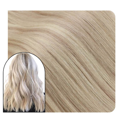 Piano Color Ash Blonde with Bleach Blonde Tape in Hair Extensions Virgin Hair