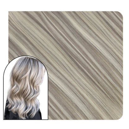 Seamless Injection Tape in Hair Extensions Silver with Blonde P19a/60