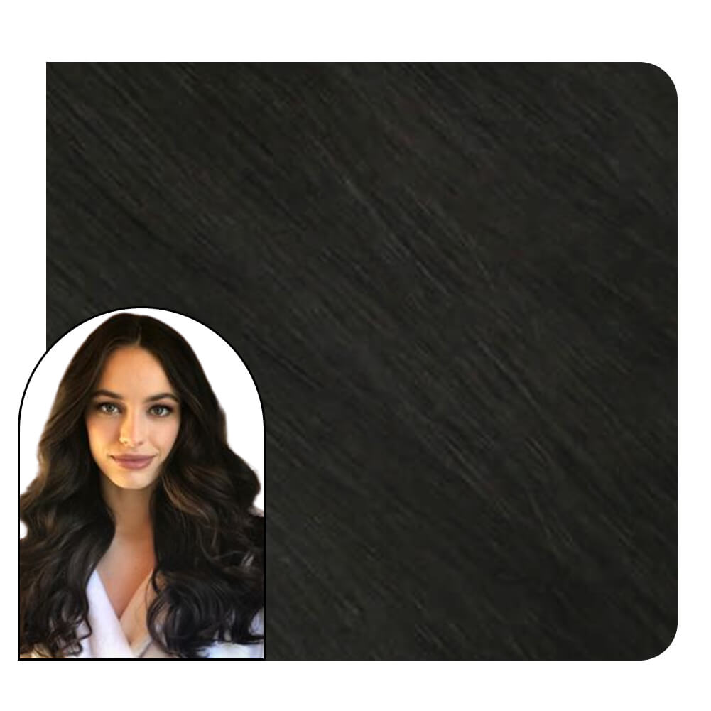 Invisible Seamless Injected Tape in Hair Extensions Off Black #1B