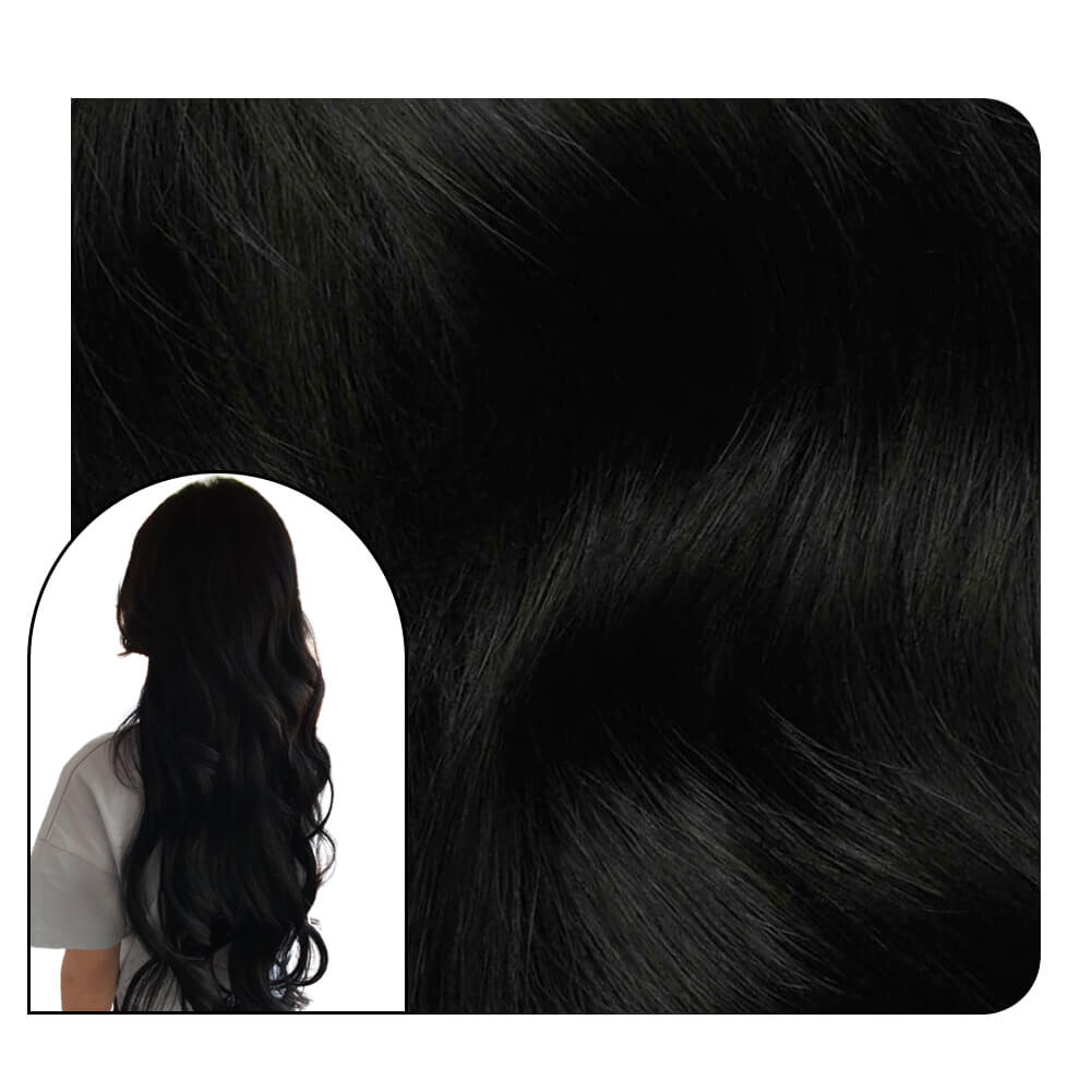 natural black injection tape in hair