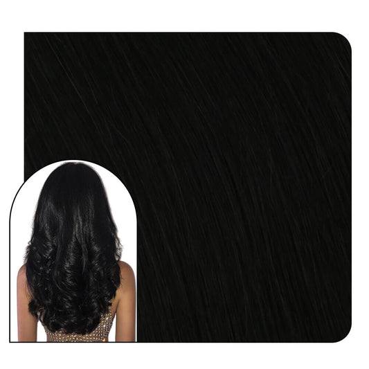 Hair Weave Style Sew in Jet Black Color Remy Human Hair #1