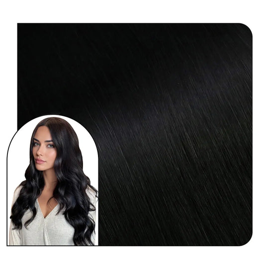 hand tied hair weft 100% human hair jet black hair full cuticle