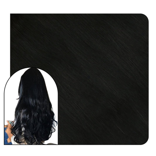 Invisible Seamless Injection Tape Hair Extensions Jet Black #1